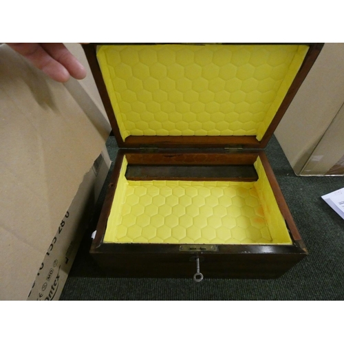 196 - Mahogany jewellery box with drawer.