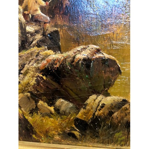 255 - ALFRED DE BREANSKI SNR RBA (Brittish 1852-1928) The Dee at Pen-y-Bont Oil on canvas, signed lower ri... 