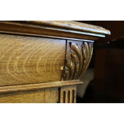 651 - Late 19th/early 20th century open bookcase, on base, with the moulded cornice over adjustable shelve... 