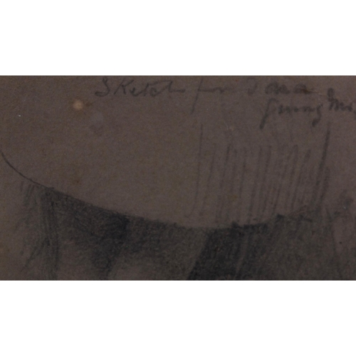 322 - Thomas Faed RSA (Scottish, 1826 - 1900)Child's FeetSketch, 6.5cm x 5.5cm.Old label verso for Bourne ... 