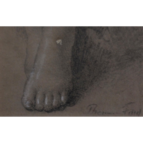 322 - Thomas Faed RSA (Scottish, 1826 - 1900)Child's FeetSketch, 6.5cm x 5.5cm.Old label verso for Bourne ... 