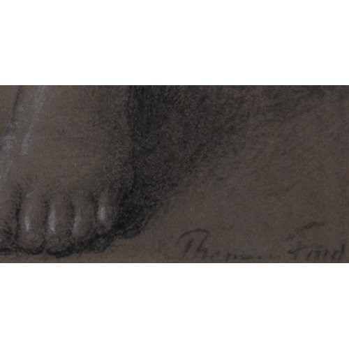 322 - Thomas Faed RSA (Scottish, 1826 - 1900)Child's FeetSketch, 6.5cm x 5.5cm.Old label verso for Bourne ... 