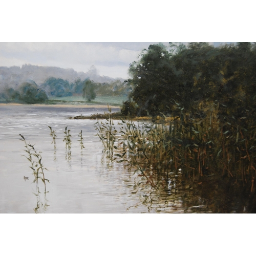 348 - Walter Robin Jennings (British, 1927 - 2005)Windermere WaterSigned, oil on panel, 43.5cm x 63.5cm.&n... 