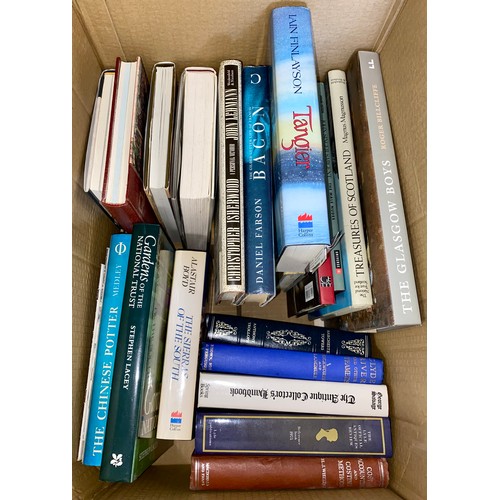 344 - Two boxes of books, including folio society, bound books, etc