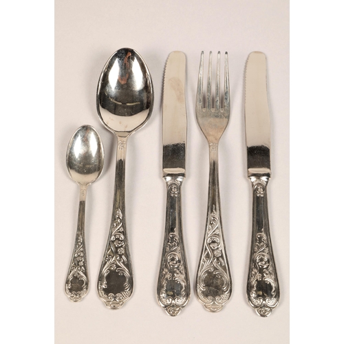 171 - A white metal canteen of cutlery stamped 800