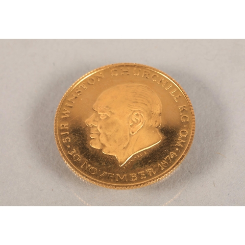 63 - 18 ct gold. commemorative coin Winston Churchill3.5 grams