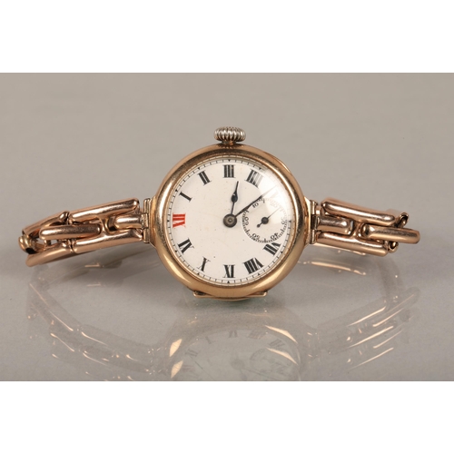 76 - Ladies 9ct rose gold wrist watch 27 grams