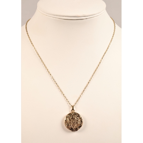 79 - 9ct gold chain and locket pendent5 grams