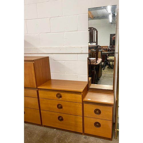 571 - Mid century drinks cabinet with three - drawer chest of drawers, Mirror with two drawers and Meredew... 