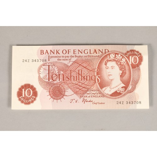 141 - Two Bank of England one pound notes and one ten shilling note (3)