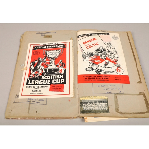 224 - A scrapbook collection of Rangers football programs to include Glasgow Rangers vs. ASK. Vorwärt... 