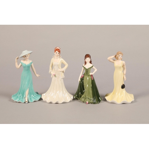 269 - Collection of Coalport figurines, and five pieces of swarovski style glass