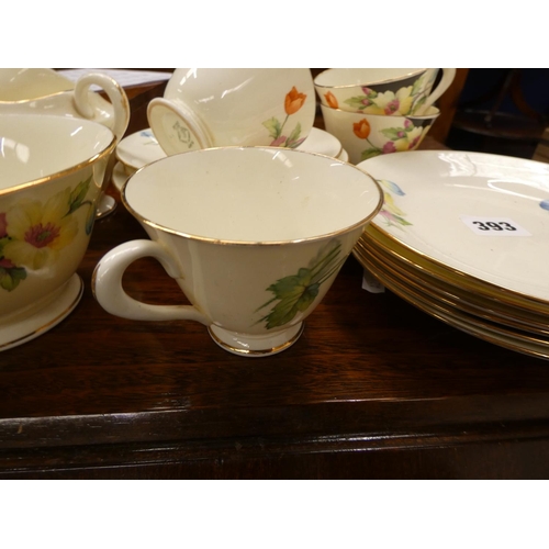 393 - Plant Tuscan floral tea set.