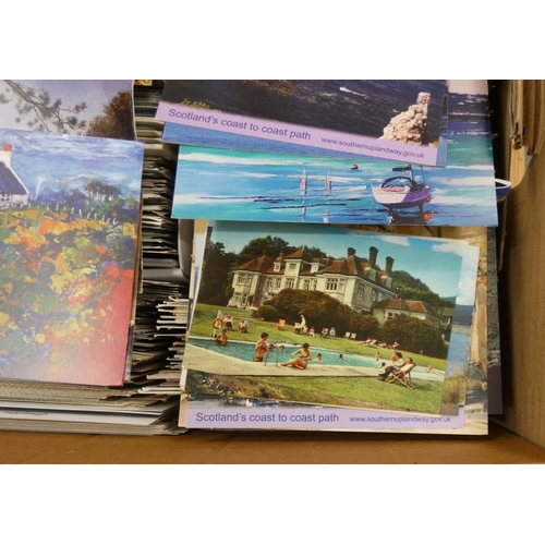 398 - Box of postcards including Scotland, UK, Wales, etc.