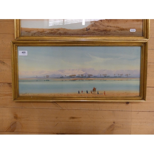 405 - Pair of Middle Eastern subject watercolours in gilt frames.