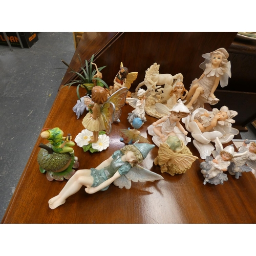 416 - Collection of resin Fairy ornaments.