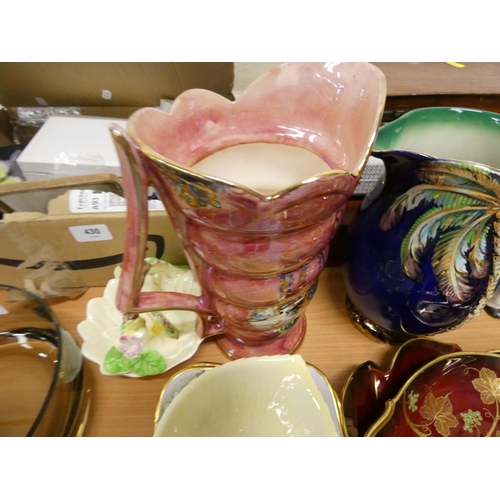 435 - Various jugs, vases, bowls and other items including Carlton Ware Rouge, Maling, etc.