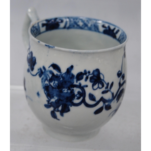 257 - Group of 18th century Caughley and similar porcelain to include coffee cups, tea bowl and tea cups w... 