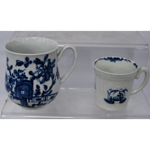 257 - Group of 18th century Caughley and similar porcelain to include coffee cups, tea bowl and tea cups w... 