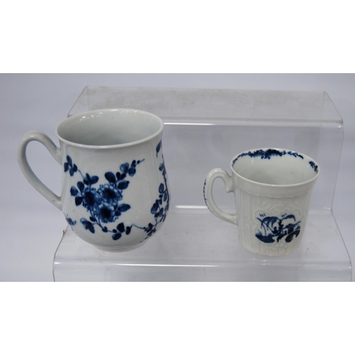 257 - Group of 18th century Caughley and similar porcelain to include coffee cups, tea bowl and tea cups w... 