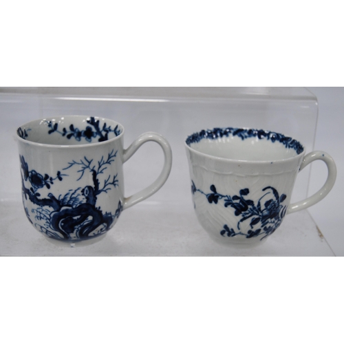 257 - Group of 18th century Caughley and similar porcelain to include coffee cups, tea bowl and tea cups w... 