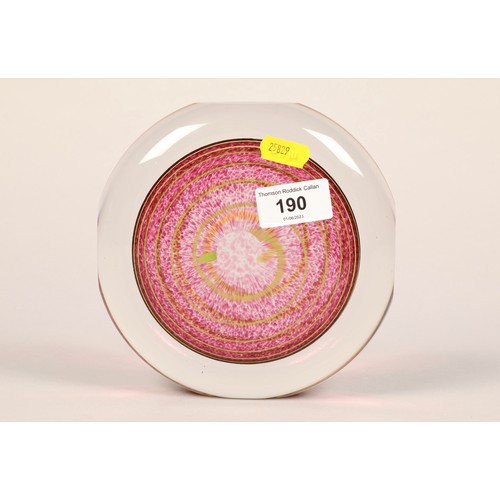 190 - Glass ornament with red and gold swirl diameter