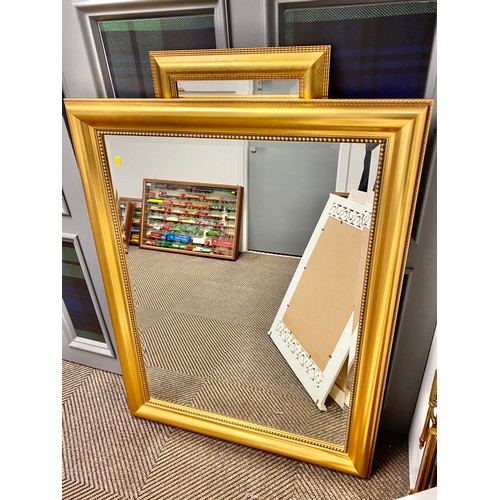 501 - Four assorted framed mirrors (4), largest measuring 120cm x 94cm