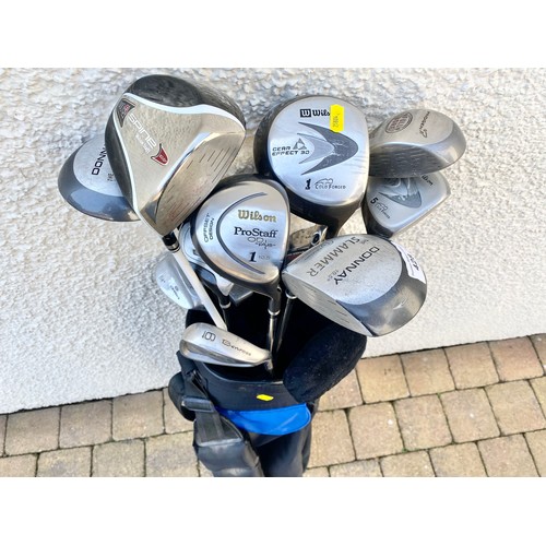 428 - Quantity of golf clubs, various brands including Wilson, Dunlop, Spine, Donnay