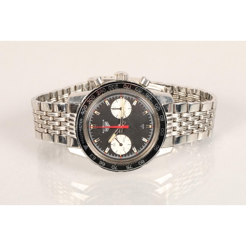 161 - Heuer Autavia Chronograph wristwatch, model 7763T, c. early 1970s, the round black dial with applied... 