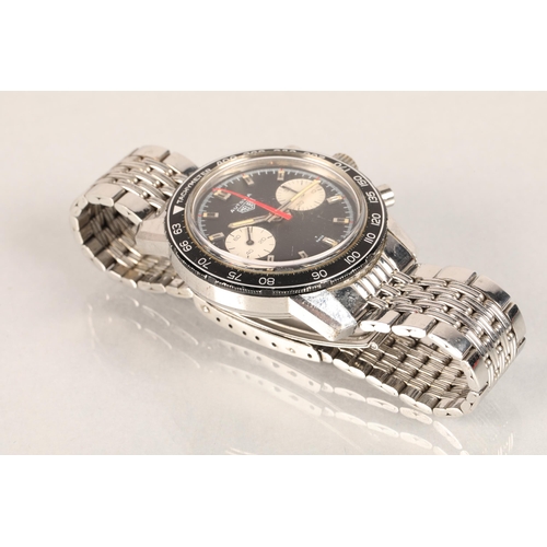 161 - Heuer Autavia Chronograph wristwatch, model 7763T, c. early 1970s, the round black dial with applied... 