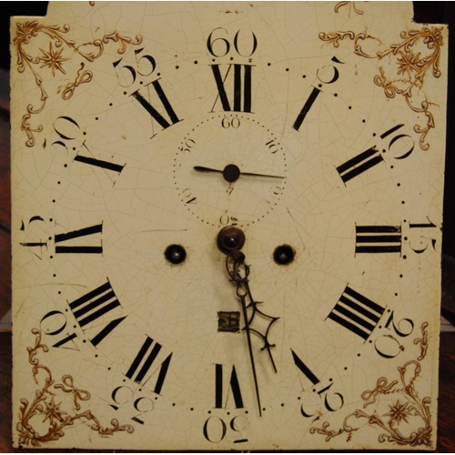 167 - Georgian eight day mahogany inlaid longcase clock, c. early 19th century, the 12in painted dial with... 