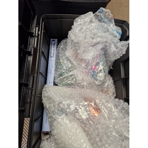 310 - Large quantity of crafting equipment ( in 4 B&Q tool boxes) includes variety of beads and colour... 