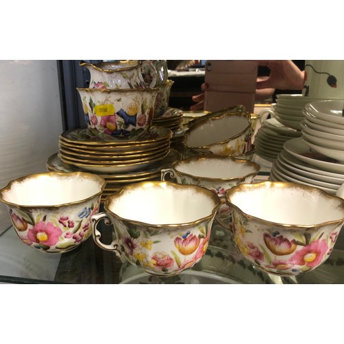 161 - Hammersley floral and gilt part tea set