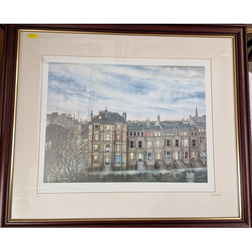 394 - Alice Paton - Three signed prints in frames includng The Blue room, Windows in the West, Dusk 46 x 3... 