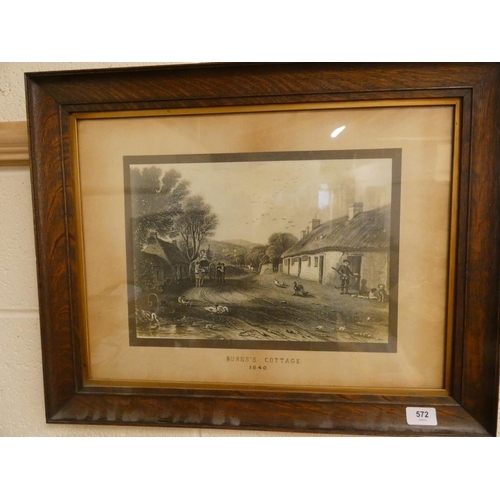 572 - Print of Burns cottage.