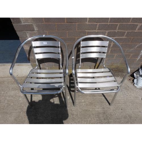 750 - Pair of aluminium garden chairs.