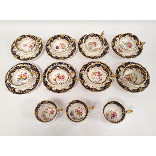 278 - Victorian part porcelain tea service comprising eight saucers, eight cups and three other cups etc, ... 