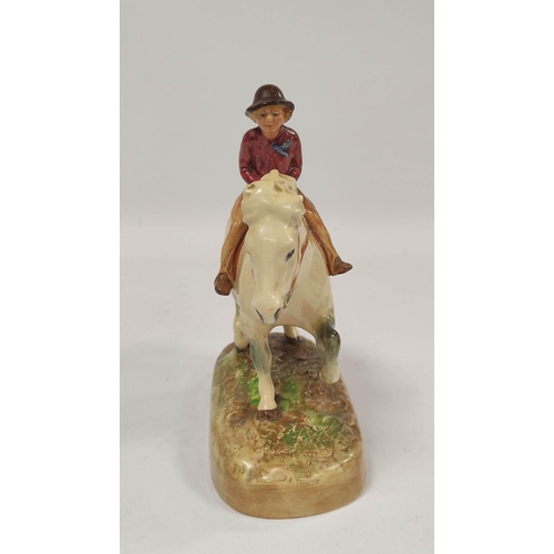 286 - Royal Doulton figure group The Dapple Grey by W M Chance HN 2521, modelled as a farmers boy riding a... 