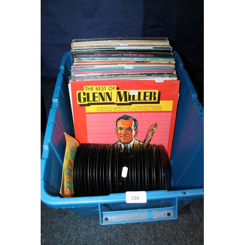 396 - Quantity of records and singles to include Glenn Miller, Pat Boone, etc.