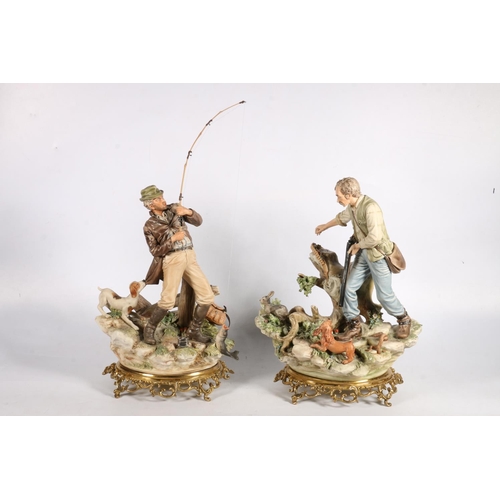 118 - Pair of Italica figures of a fisherman and a hunter (2)