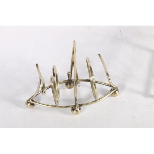 45 - Patented silver-plated expanding toast rack, and another with the letters 'TOAST'.  (2)