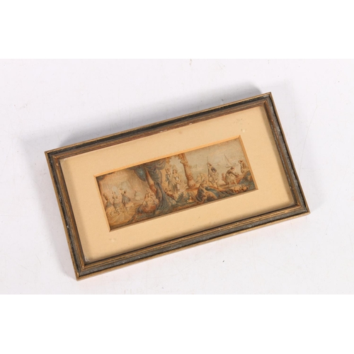 173 - Small framed watercolour of a Festive Scene.