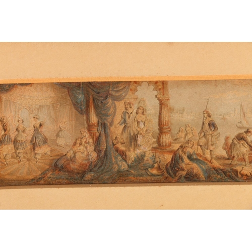 173 - Small framed watercolour of a Festive Scene.