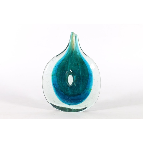 77 - Art glass vase in the manner of Mdina glass lollipop or axe head vase, 19cm.