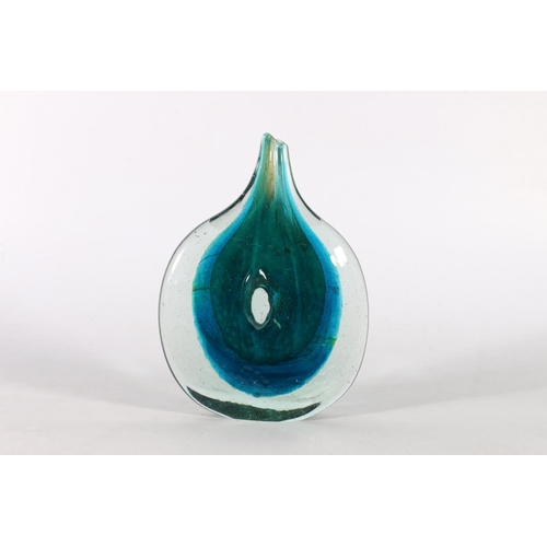 77 - Art glass vase in the manner of Mdina glass lollipop or axe head vase, 19cm.