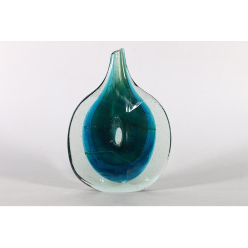 77 - Art glass vase in the manner of Mdina glass lollipop or axe head vase, 19cm.