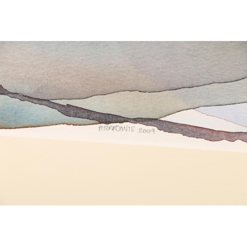 407 - PETER DAVIS, Dusk at the end of the Year, watercolour, signed and dated 2009 lower left, 49cm x 69cm... 