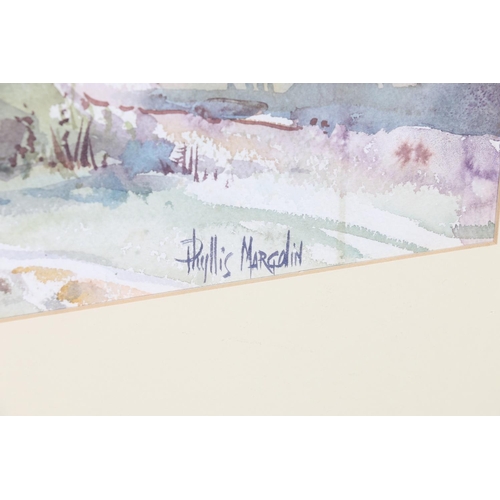 434 - PHILLIS MARGOLIN (Canadian Contemporary), The Washing Line, watercolour, signed lower right, 35cm x ... 