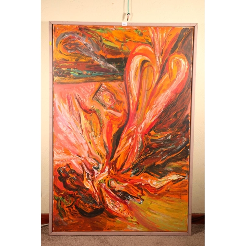 440 - Manner of LADY LUCINDA L MACKAY (b1941), abstract, oil painting, unsigned, 137cm x 91cm, frame 141cm... 