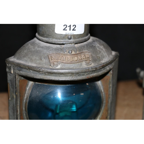 212 - Two nautical lamps Port and Starboard.